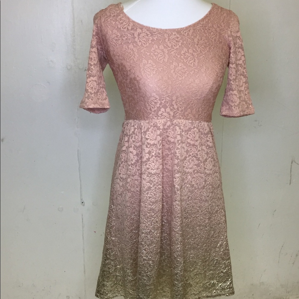 Maison Jules  pink to gold dress.